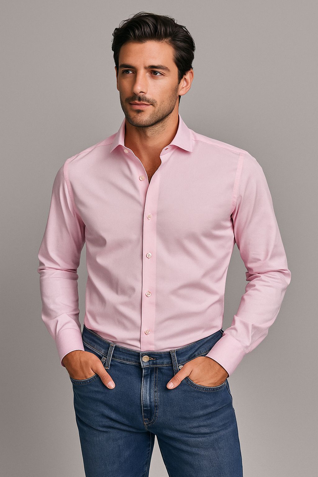 6518SKSPRS - CAMISA SKINNY SUPER PREMIUM ROSA